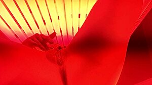 relaxing in the tanning bed with a private moment