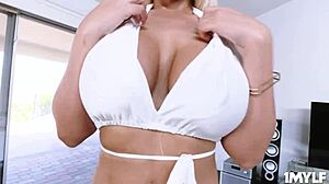 bridgette b milf uses mouth on big cock in bikini cowgirl style 😏