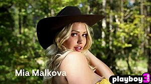 mia malkova strips lingerie, rips clothes, poses naked outdoors