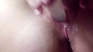 i touch my shaved pussy with a small bottle until i cum twice