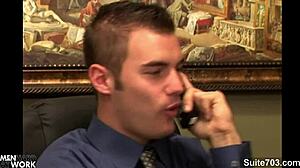 guys getting wild with anal and blowjobs at the office