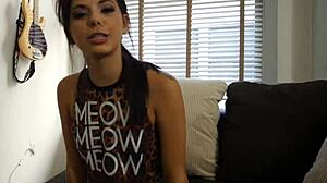 She sucked his monster cock eagerly, small tits bouncing in hardcore blowjob scene.