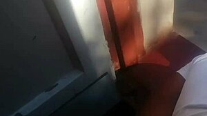 Intense Ebony Passion Near The Door For Fresh Air Thrills