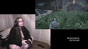 Brunette plays Last of Us 2 naked in part 9