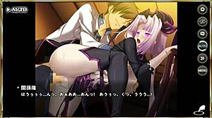 anime scene from makoihime musou with sun quan and anei