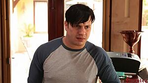 blonde with small tits begs for rough group banging