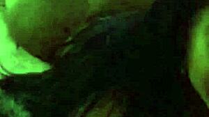 Blonde teen slut with big natural tits gets cum on tits in her first casting!