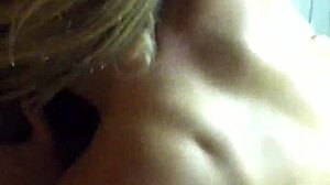 Teen experiments with sucking a big lollipop in a messy way