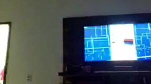 Blonde teen slut with big natural tits gets cum on tits in her first casting!