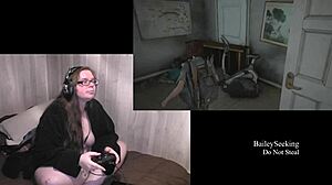 Brunette plays Last of Us 2 naked in part 9