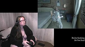 Brunette plays Last of Us 2 naked in part 9