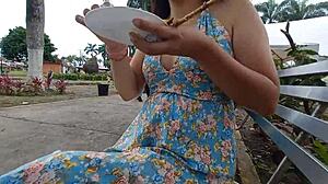 Hot skinny milf spotted in the park