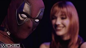 Big Tittied Mary Jane Rides Deadpool's Cock in Spideypool Cosplay