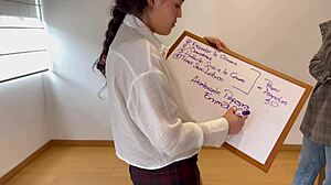 my art teacher watches us fingering in classroom