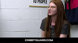 nerdy ginger jane rogers uses pussy to escape trouble