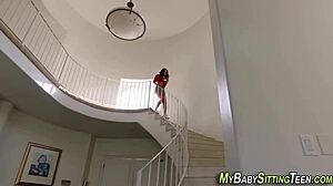 Teen Babysitter Gets Cum Blast in Wild Facial Action!