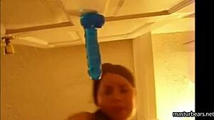 alexis 19 squirts on mounted dildo