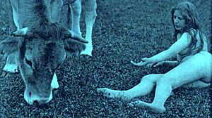 these vintage babes are hanging out with their pets, looking retro and antique