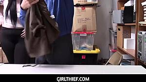 Amilia Onyx punished by mall cop for stealing with deepthroat and sex 😏