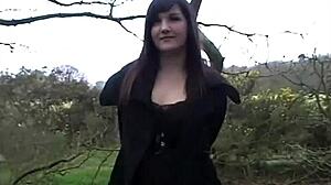 British Milf Dolly Flashes Her Shaved Pussy In Public Outdoors