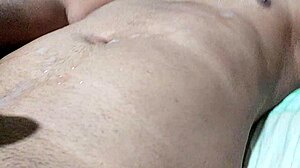 Gay Lover Shoots Thick Cum All Over My Chest in Passionate Encounter.