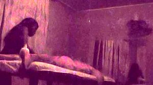 Petite Ebony Massage Therapist Delivers Spooky Halloween Fucking on Big White Cock for Intense Happy Ending