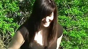 British Milf Dolly Flashes Her Shaved Pussy In Public Outdoors