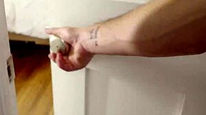 Fucked his stepsis hard in doggystyle to keep her quiet! Cums inside her petite pussy.