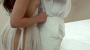 Petite Teen Virgin Rubs Dick Before Anal Strapon Penetration and Blowjob in Hardcore Session