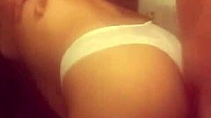 Deliciously fucking the Oxxo employee in lingerie, her teen ass and vagina exposed