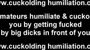 Wife face fucks him hard in femdom bdsm scene