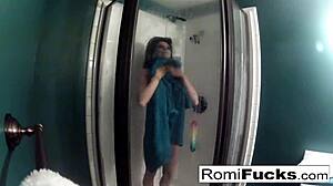 Romi's explosive lesbian romp with big tits and ass oral action