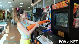 Petite 18+ teen blowjobs in POV hardcore action.