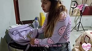 Seducing the Delivery Guy. I Pay with My Ass and Swallow His Cum from the Condom