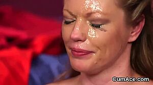 How Does This Randy Beauty Handle All That Cumshot on Her Face?
