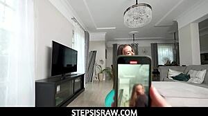 Hot Brunette Stepsister Teases Stepbrother Alejandro Peer In Bikini