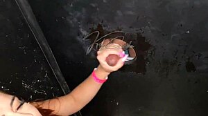 after sucking a delicious cock in the gloryhole, malu paz and i went to a small room to fuck