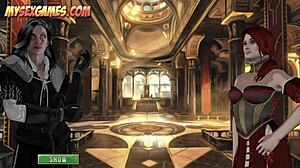 The witch is bound and fucked in the fiery game