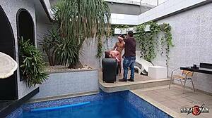 This teen fucks her boyfriend's friend while you peek from behind the cameras with Stella Smeets, Samuray Farias, Rob Carvalho, and Binho Ted