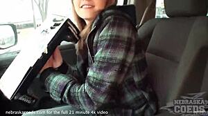 preppy college blonde in casting interview