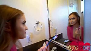 Kenzie Madison surprises stepbro with a quickie fling. Her blonde charm shines in doggystyle action.