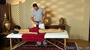 Latina Masseuse FOOLED into Cum Handjob