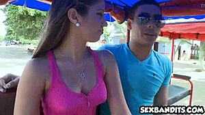 Amateur colombian teen tries something new for the first time