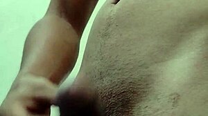 Solo masturbation session leads to intense cumshot