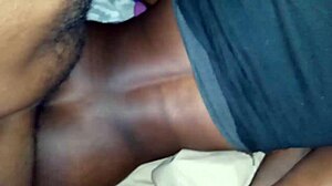 Ebony MILF gets creampie in dripping pussy