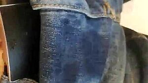 Someone using the bathroom for peeing