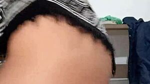 Young latina dancing and showing chest