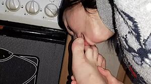 manicurist reveals foot fetish, girls reach intense orgasms