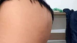 Young latina dancing and showing chest