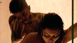 Celebrity interracial 3some unfolds in steamy shower scene from Superfly 2018